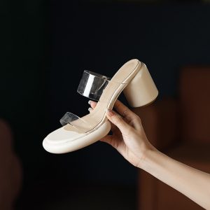 Sweet High Heel Slippers with Glitter and Sequins
