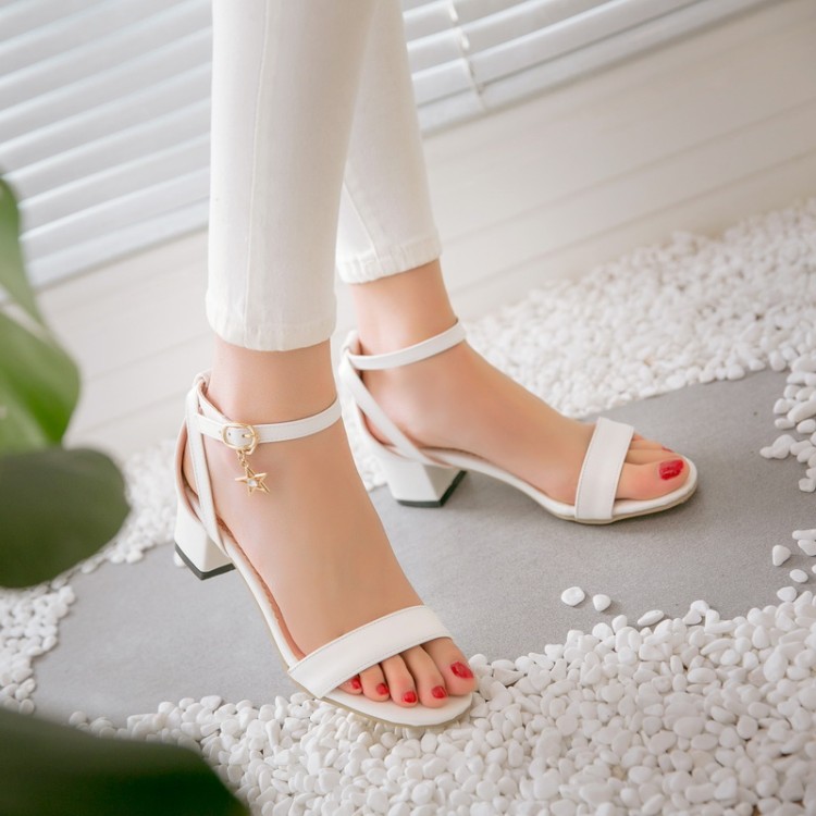 Women's Sport Sandals Low-Top Chunky Mid Heel Open Toe Ankle Strap - Image 2