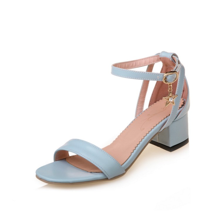 Women's Sport Sandals Low-Top Chunky Mid Heel Open Toe Ankle Strap - Image 3