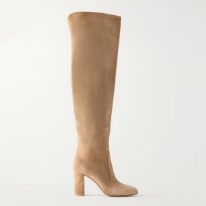 Women's Suede Almond Toe Over-the-Knee Western Boots High Heel